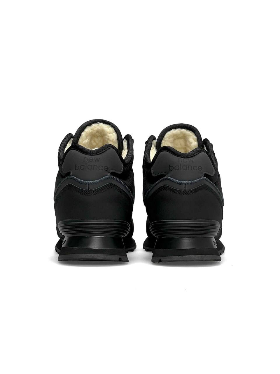 New Balance 574 Black Gray Matte Fur