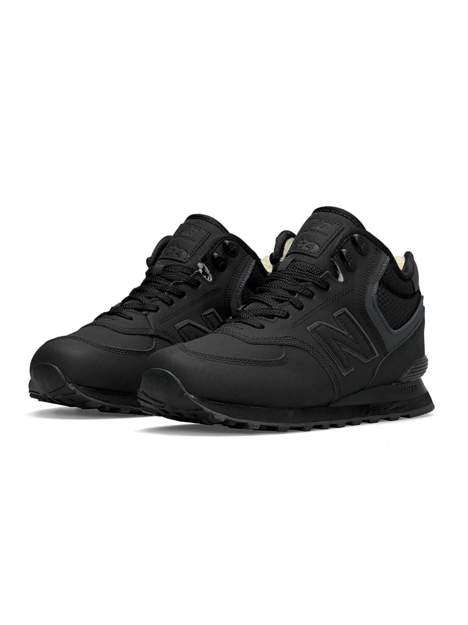 New Balance 574 Black Gray Matte Fur
