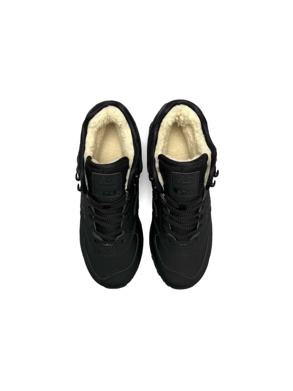 New Balance 574 Black Gray Matte Fur