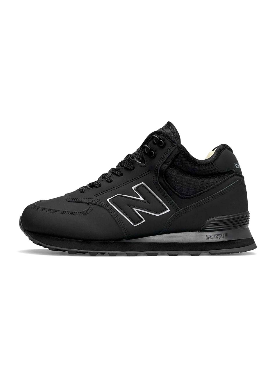 New Balance 574 Black White Matte Fur