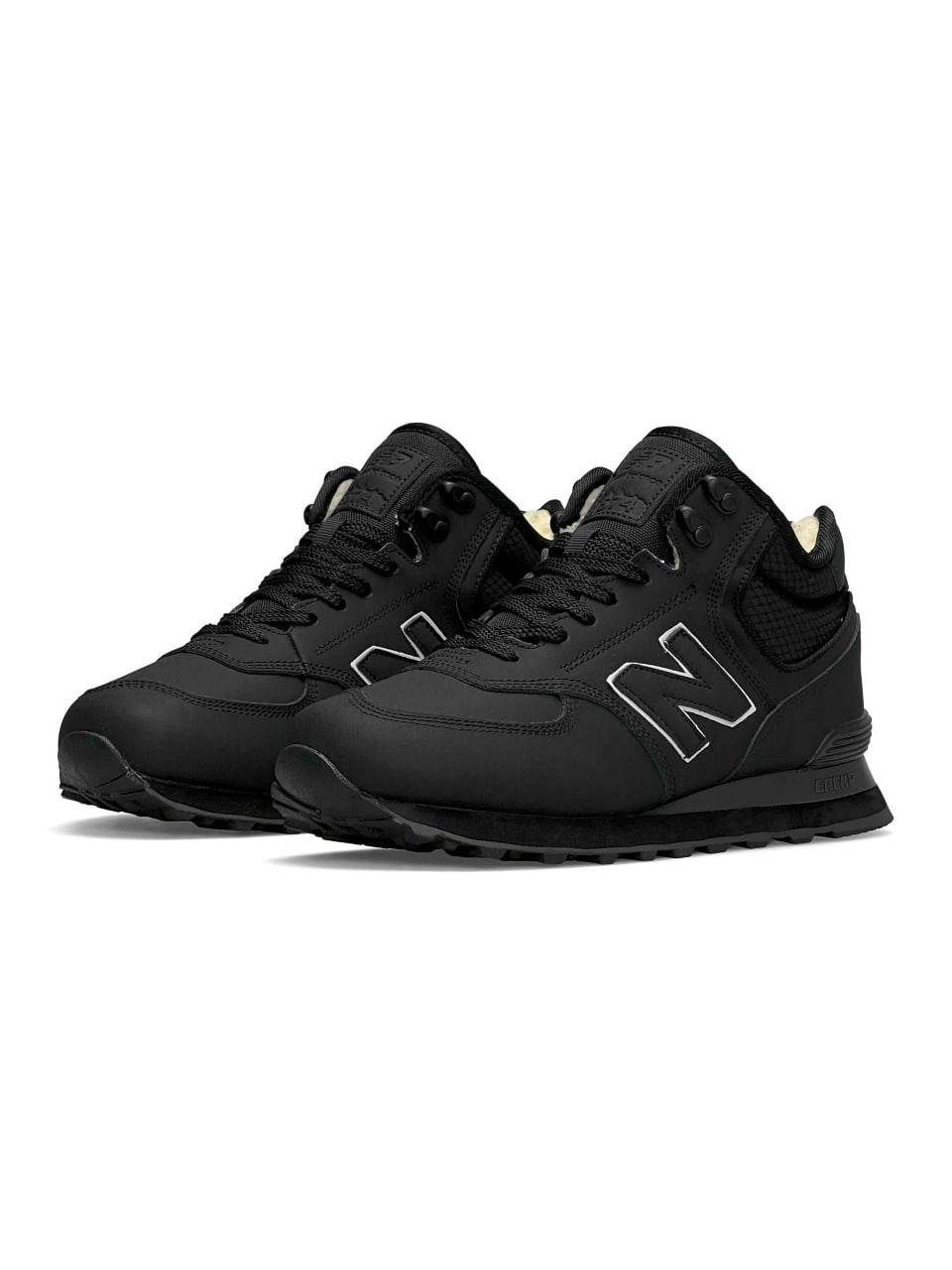 New Balance 574 Black White Matte Fur