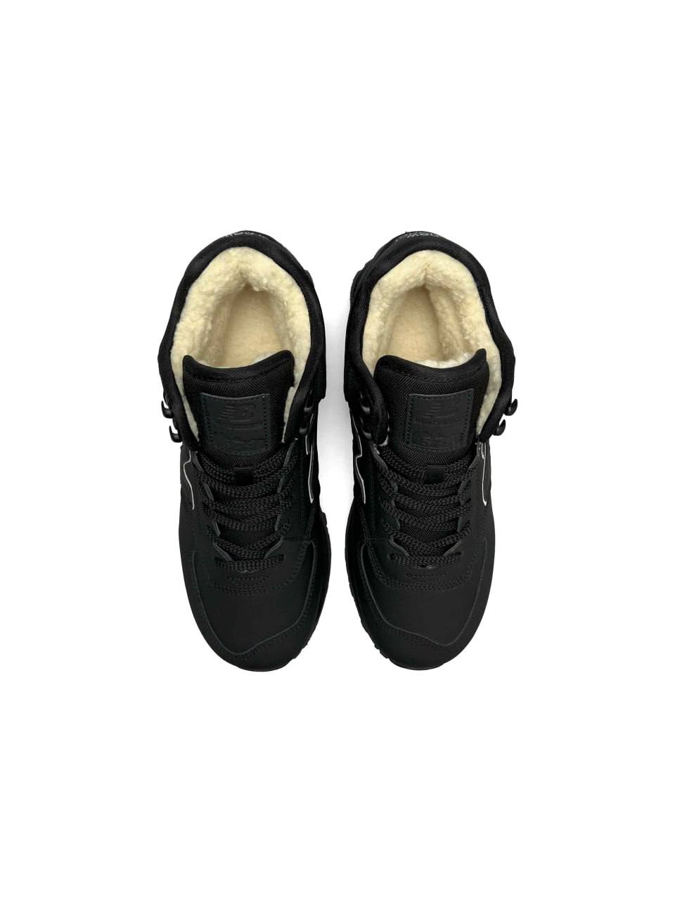 New Balance 574 Black White Matte Fur