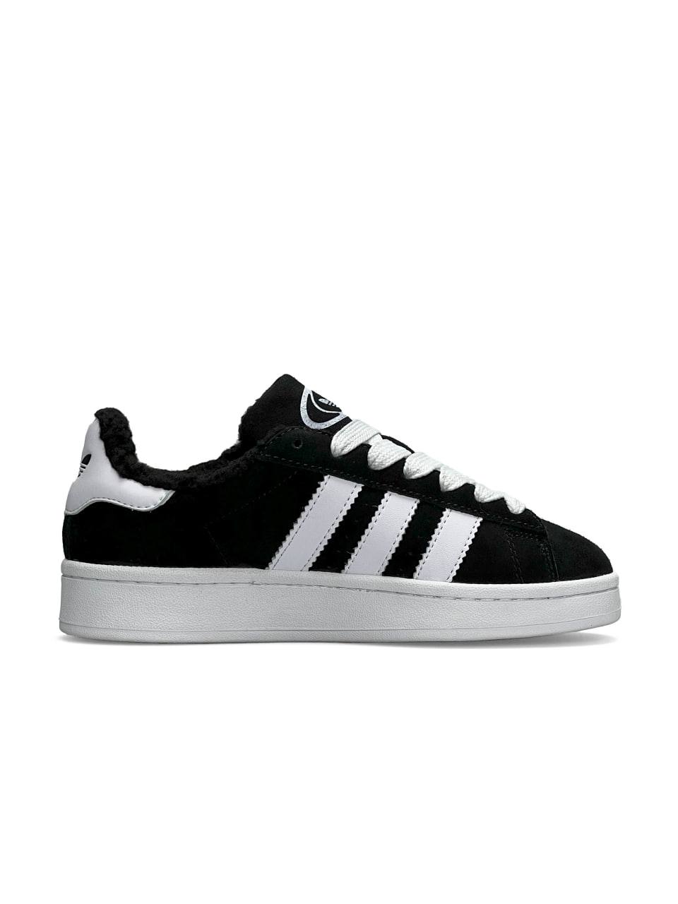 Adidas Campus Black White Fur