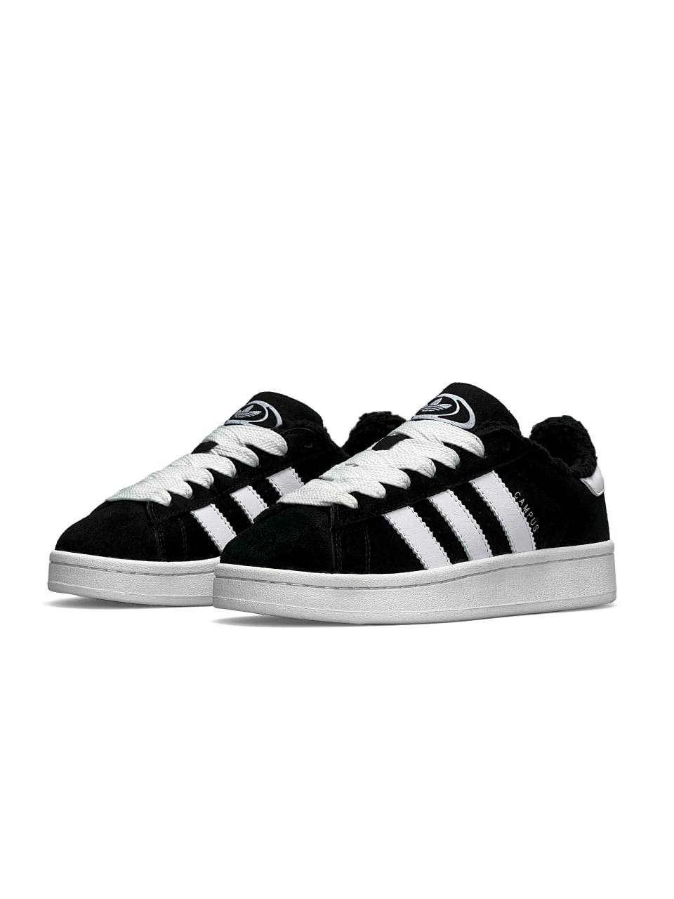 Adidas Campus Black White Fur