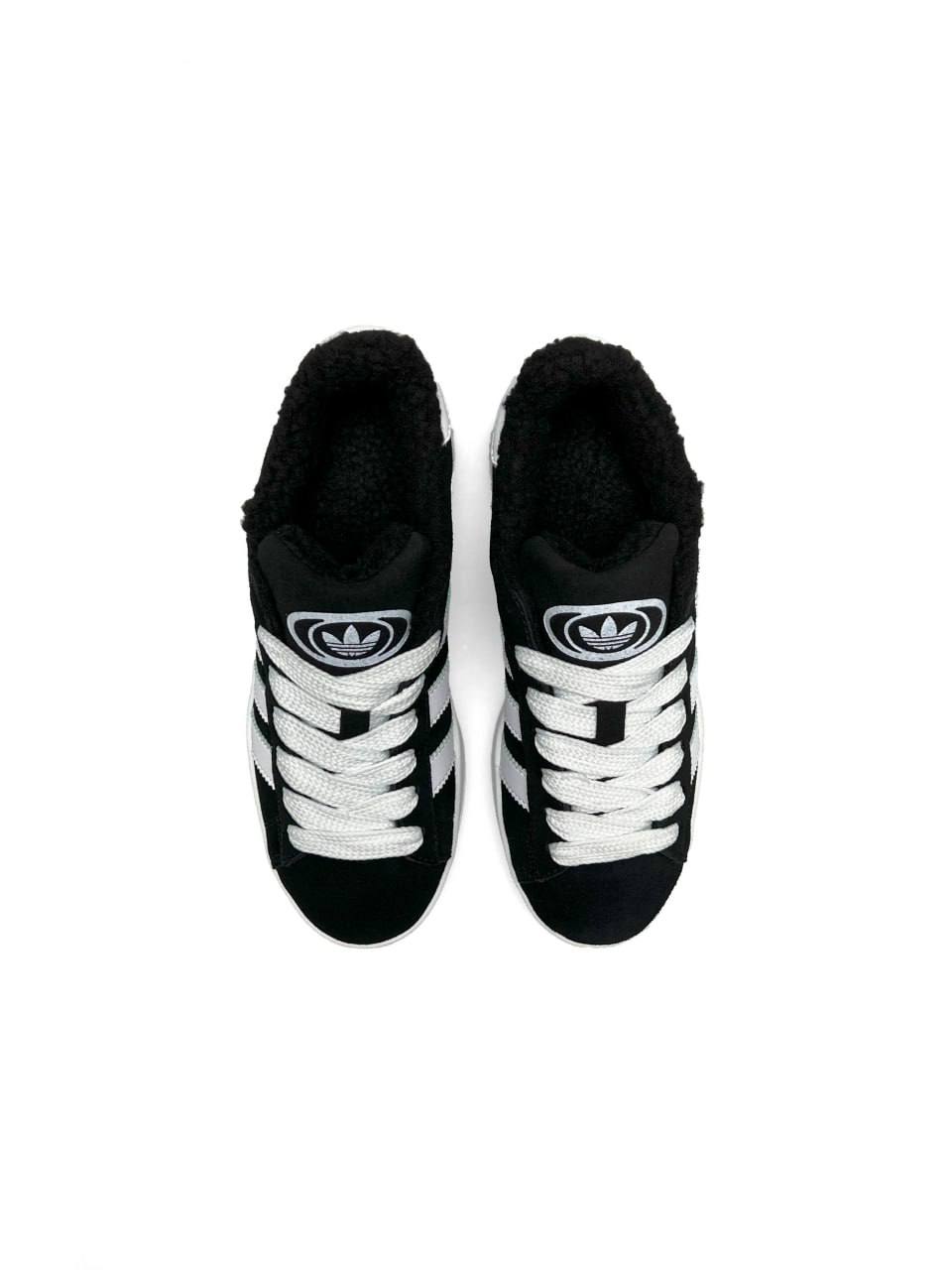 Adidas Campus Black White Fur