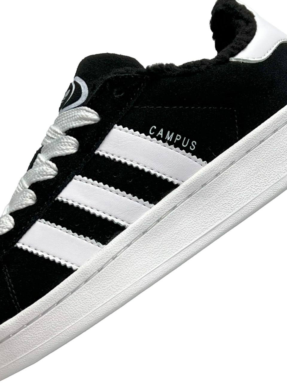 Adidas Campus Black White Fur