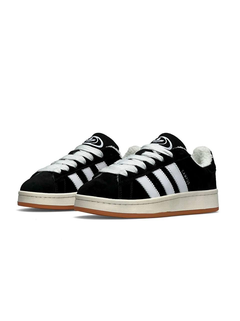 Adidas Campus Black White Gum Fur