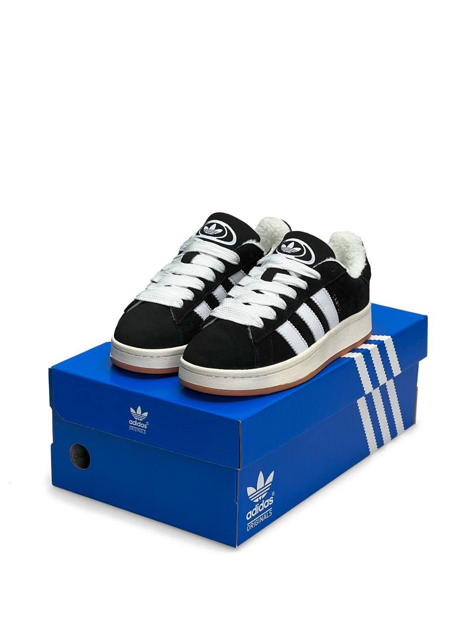 Adidas Campus Black White Gum Fur
