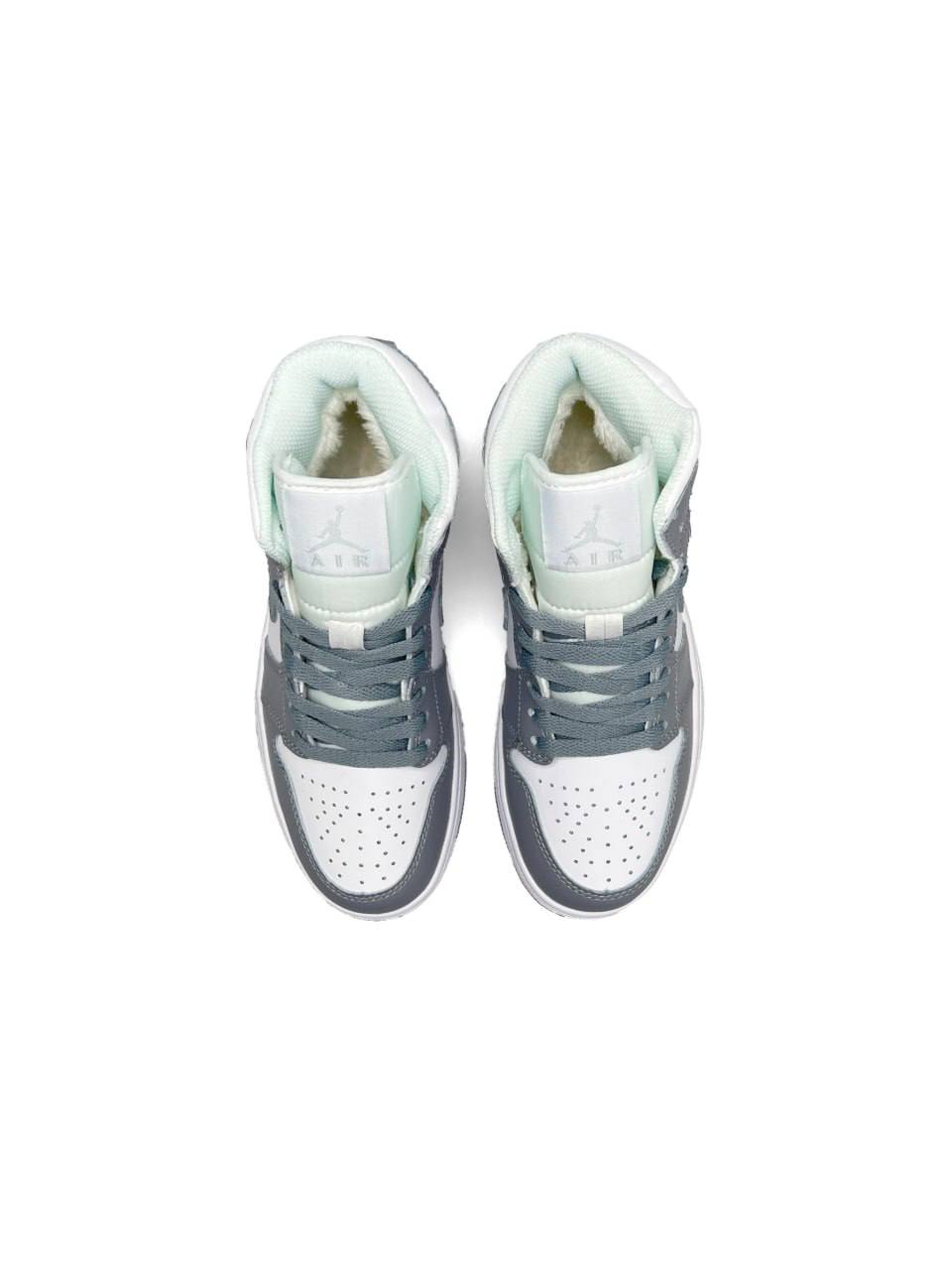 Nike Air Jordan 1 High Silver Gray White Fur