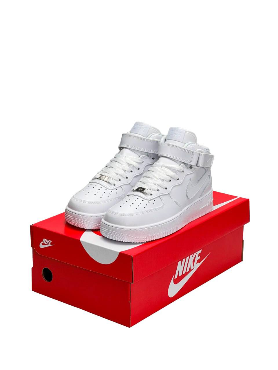 Nike Air Force 1 High All White Fur