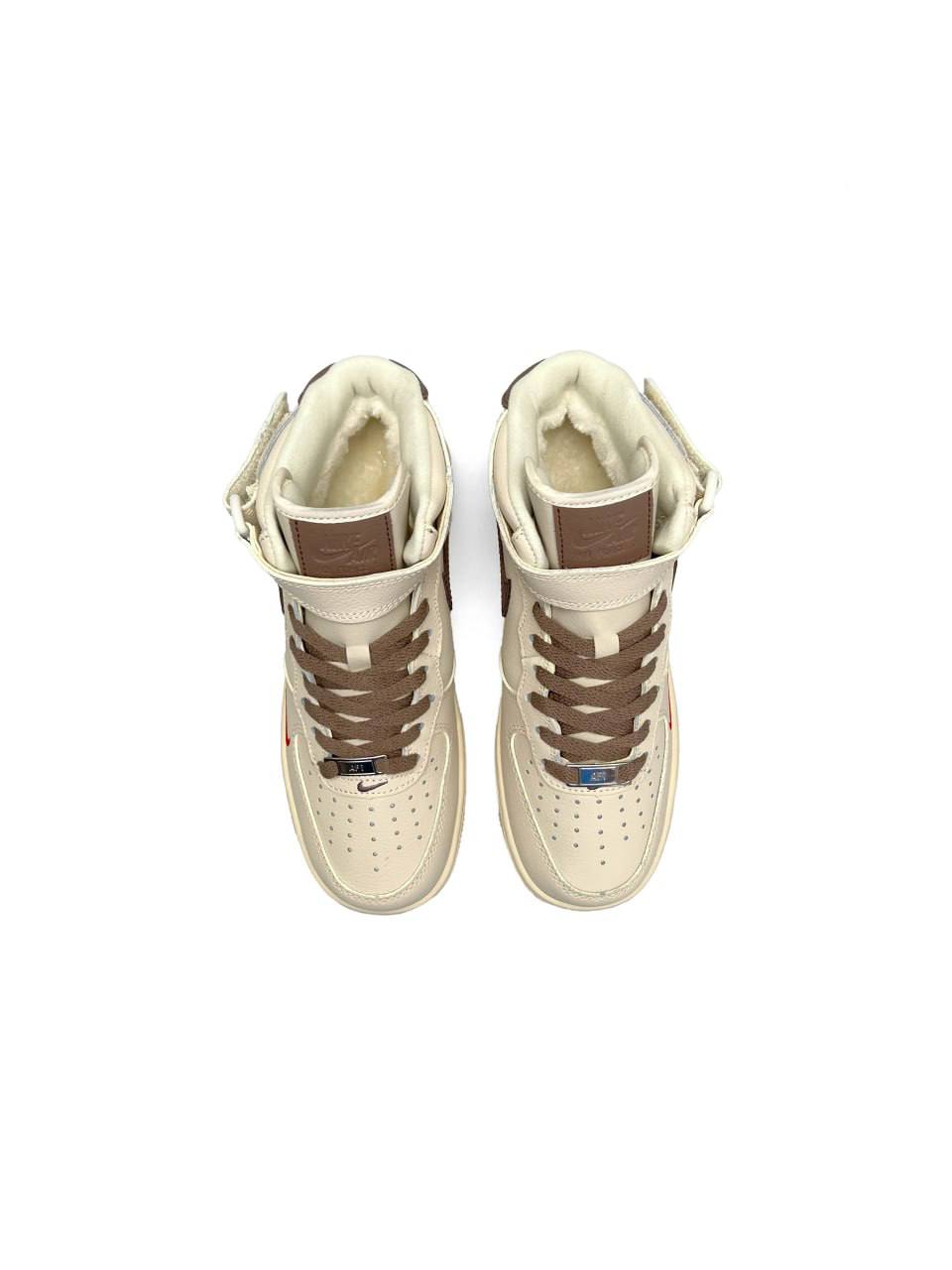 Nike Air Force 1 High Beige Brown Fur