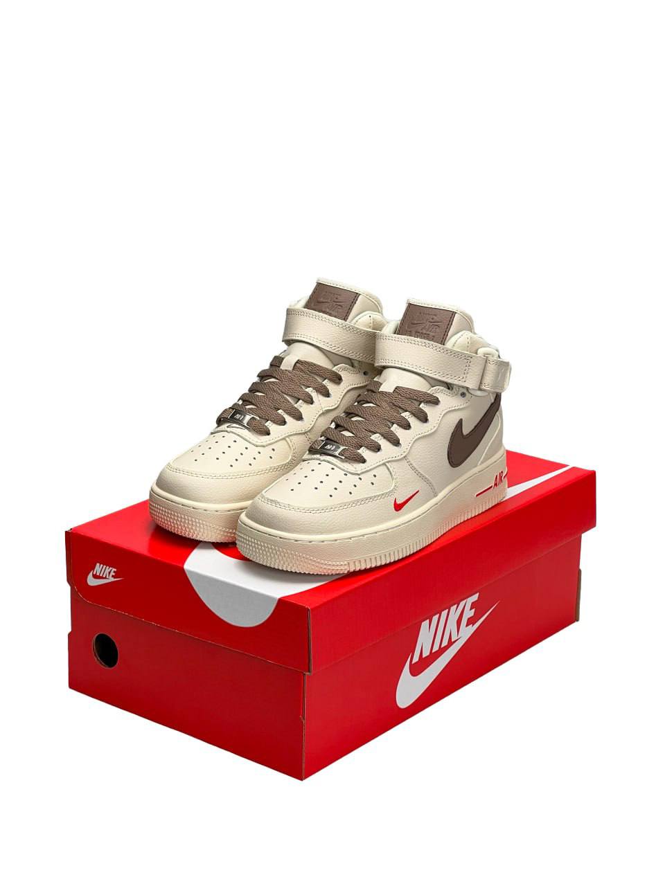Nike Air Force 1 High Beige Brown Fur