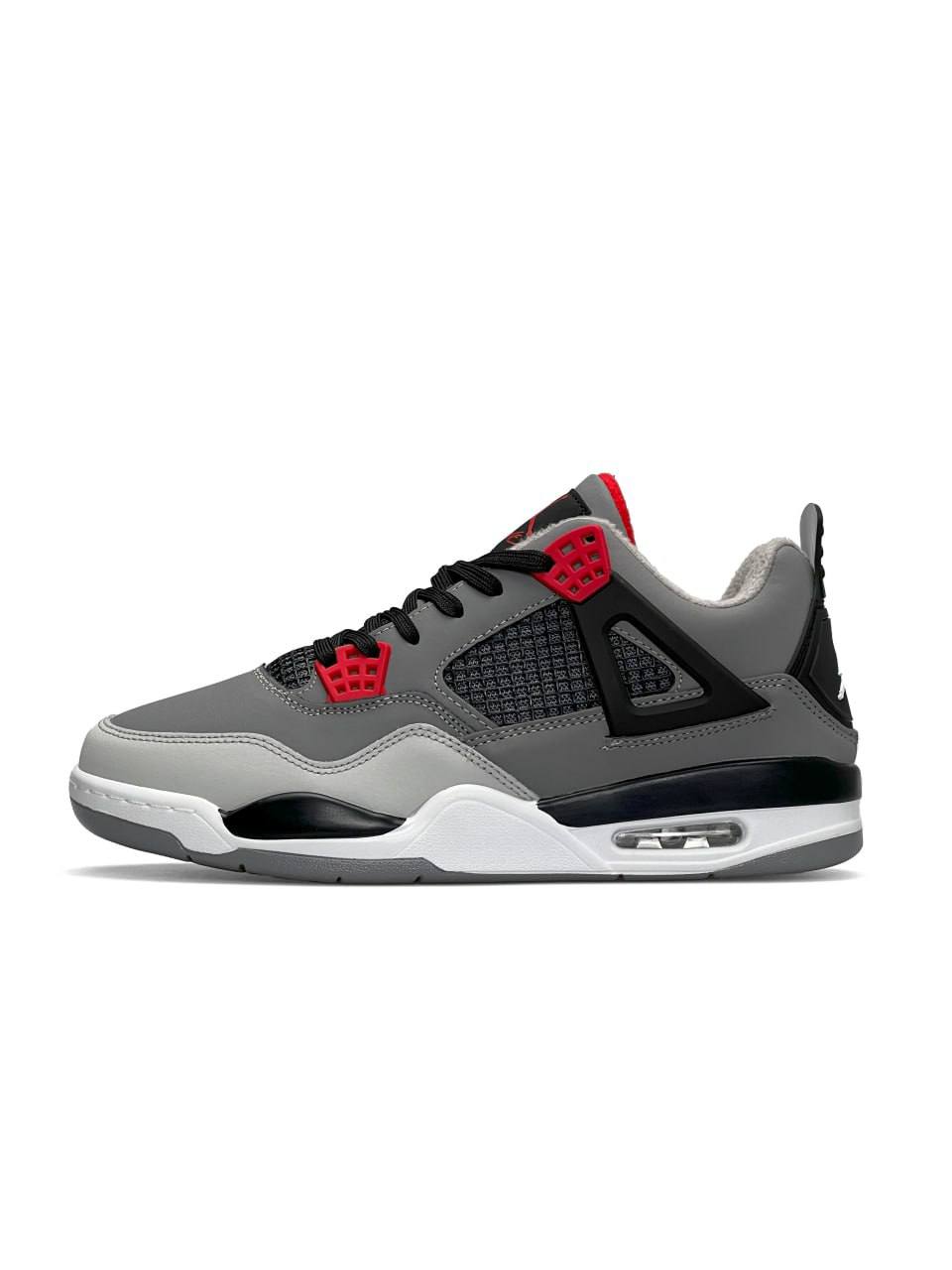 Nike Air Jordan 4 Retro Fleece Termo Gray White Black