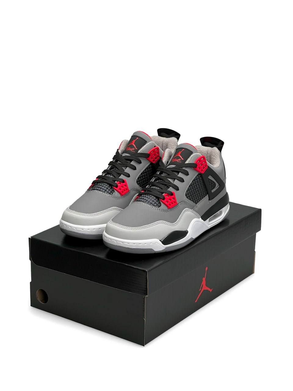 Nike Air Jordan 4 Retro Fleece Termo Gray White Black