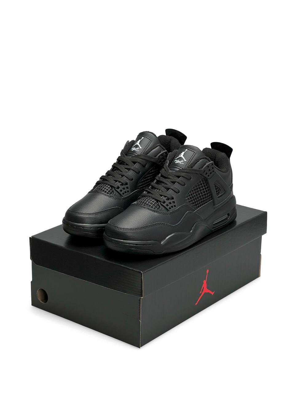 Nike Air Jordan 4 Retro Fleece Termo All Black Leather