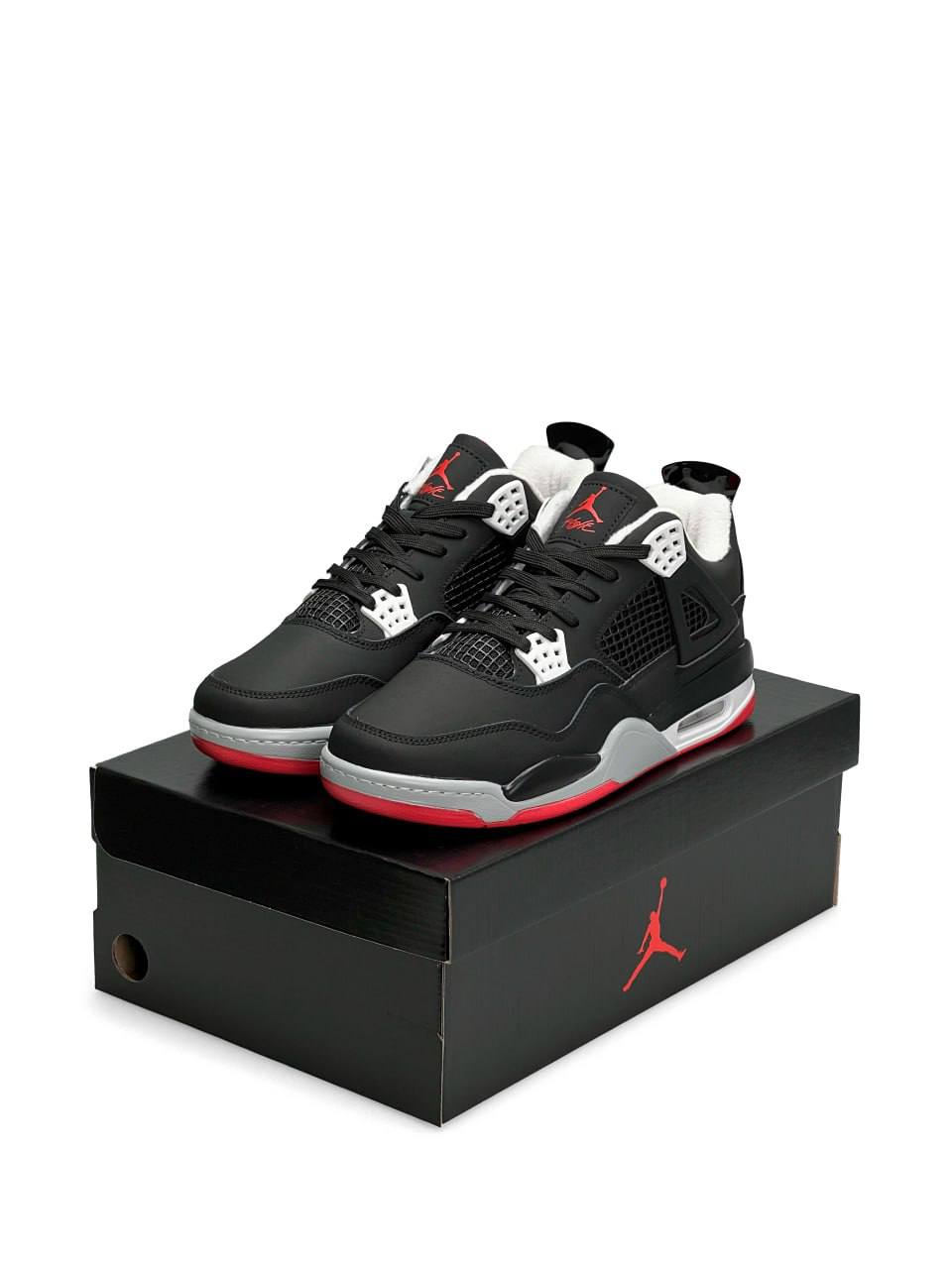 Nike Air Jordan 4 Retro Fleece Termo Black Red