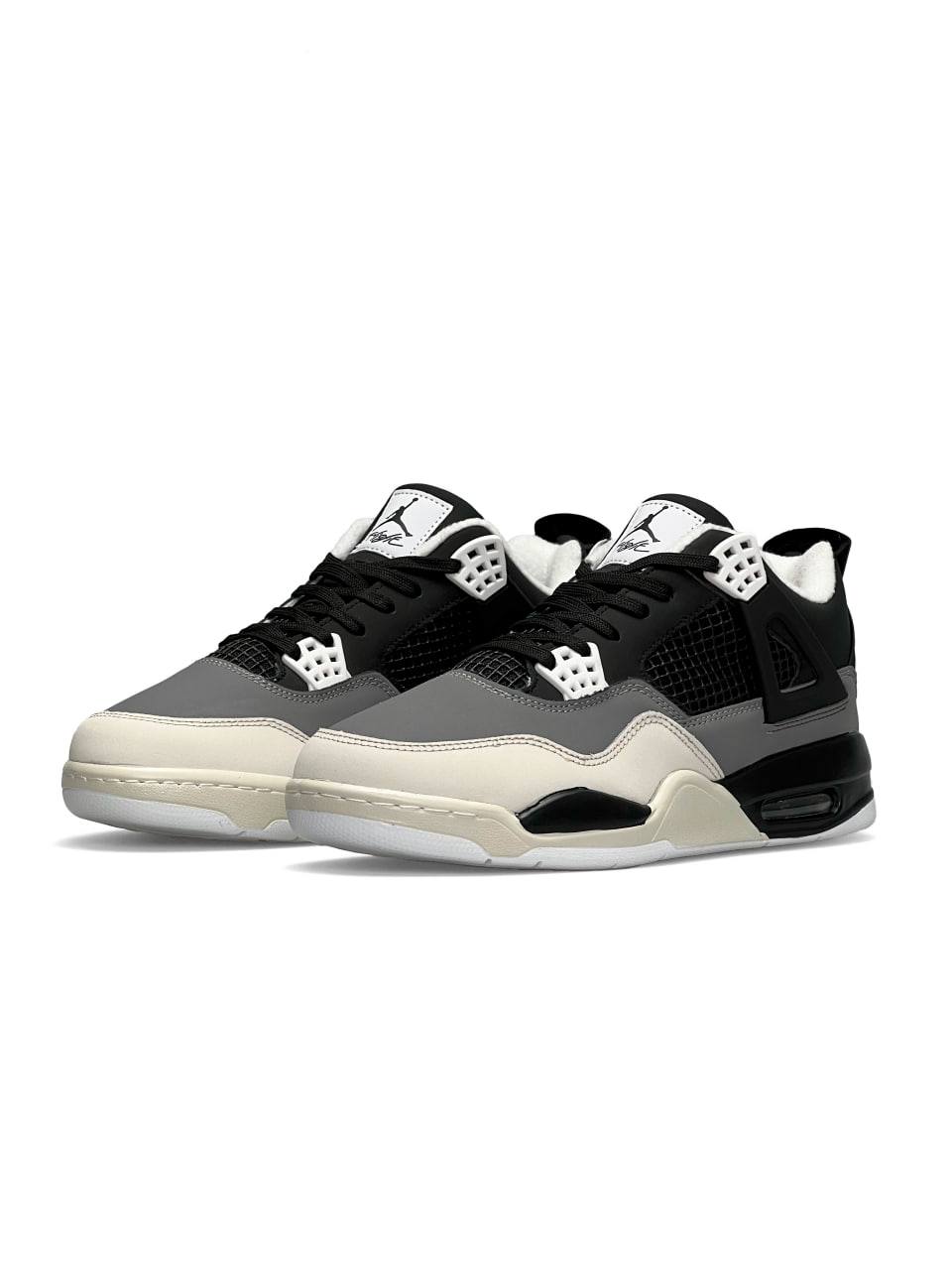 Nike Air Jordan 4 Retro Fleece Termo Black Gray Beige