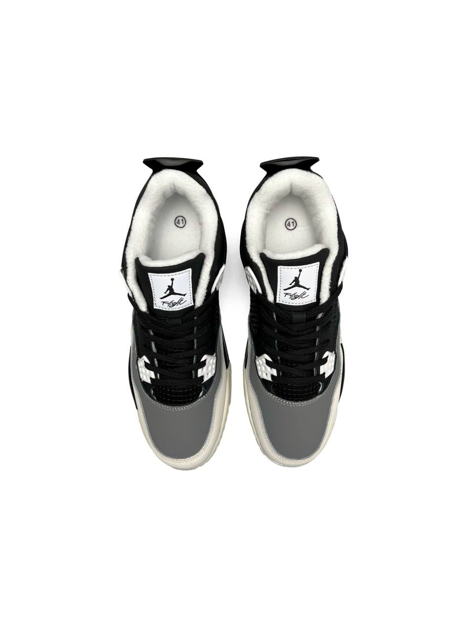 Nike Air Jordan 4 Retro Fleece Termo Black Gray Beige