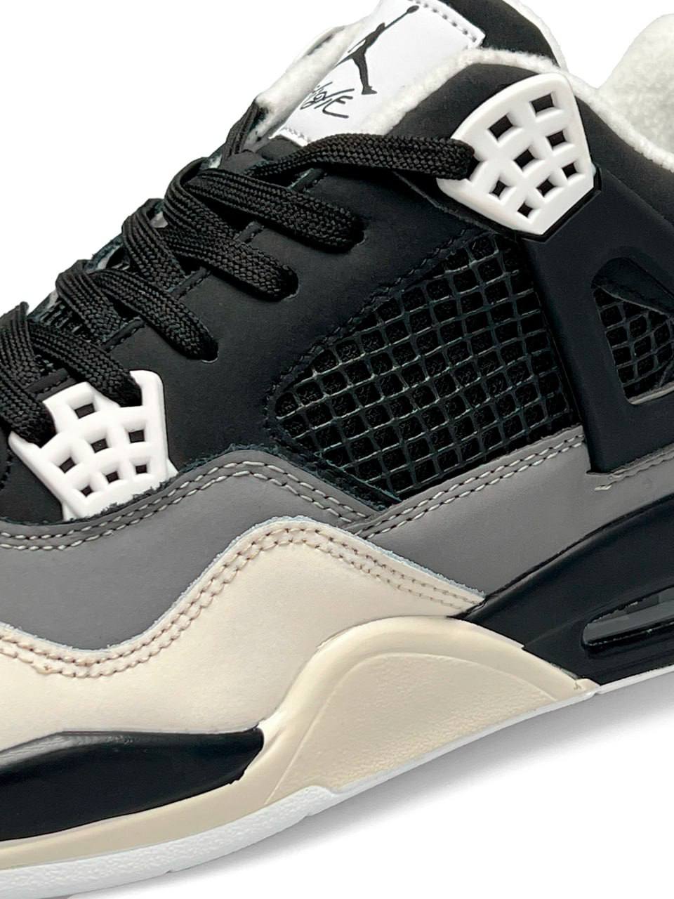 Nike Air Jordan 4 Retro Fleece Termo Black Gray Beige