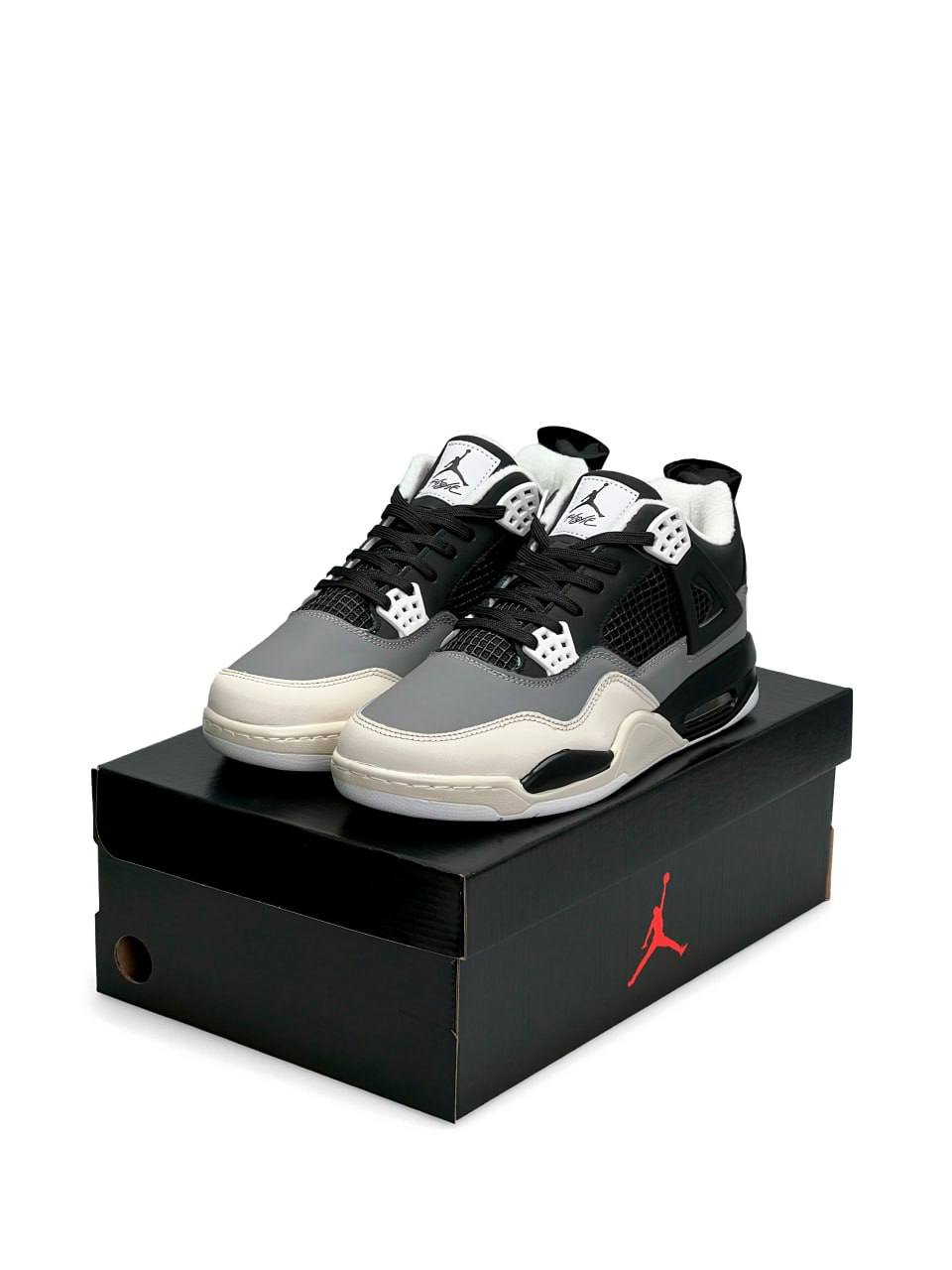 Nike Air Jordan 4 Retro Fleece Termo Black Gray Beige