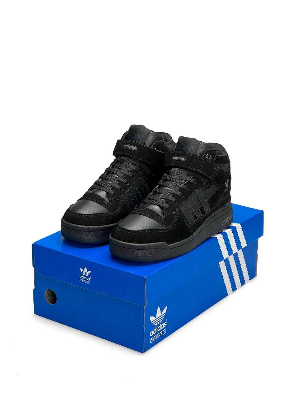 Adidas Forum High Black Suede Fur