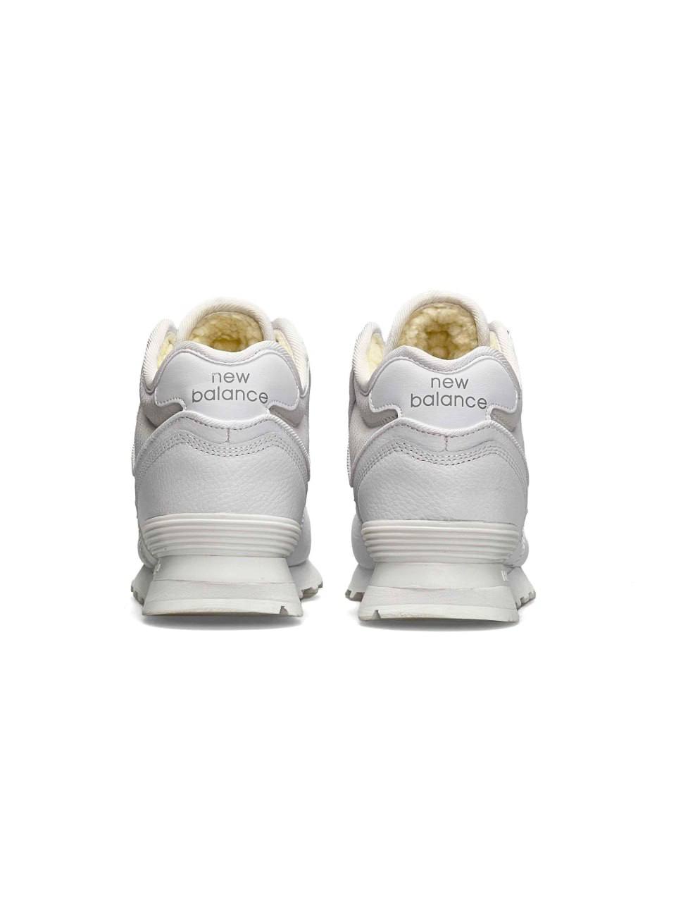 New Balance 574 High All White Fur