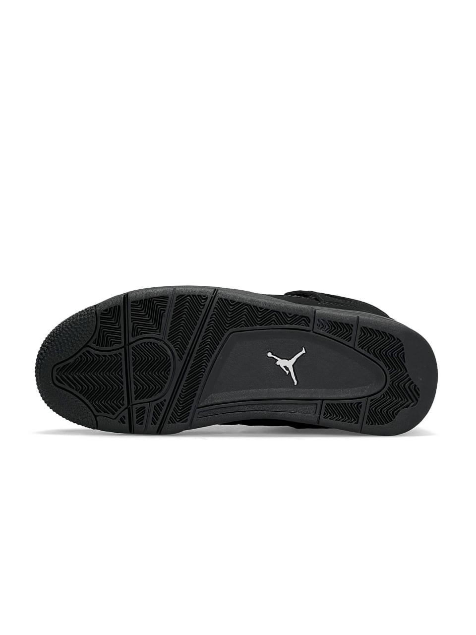 Nike Air Jordan 4 Retro All Black Matte Fur