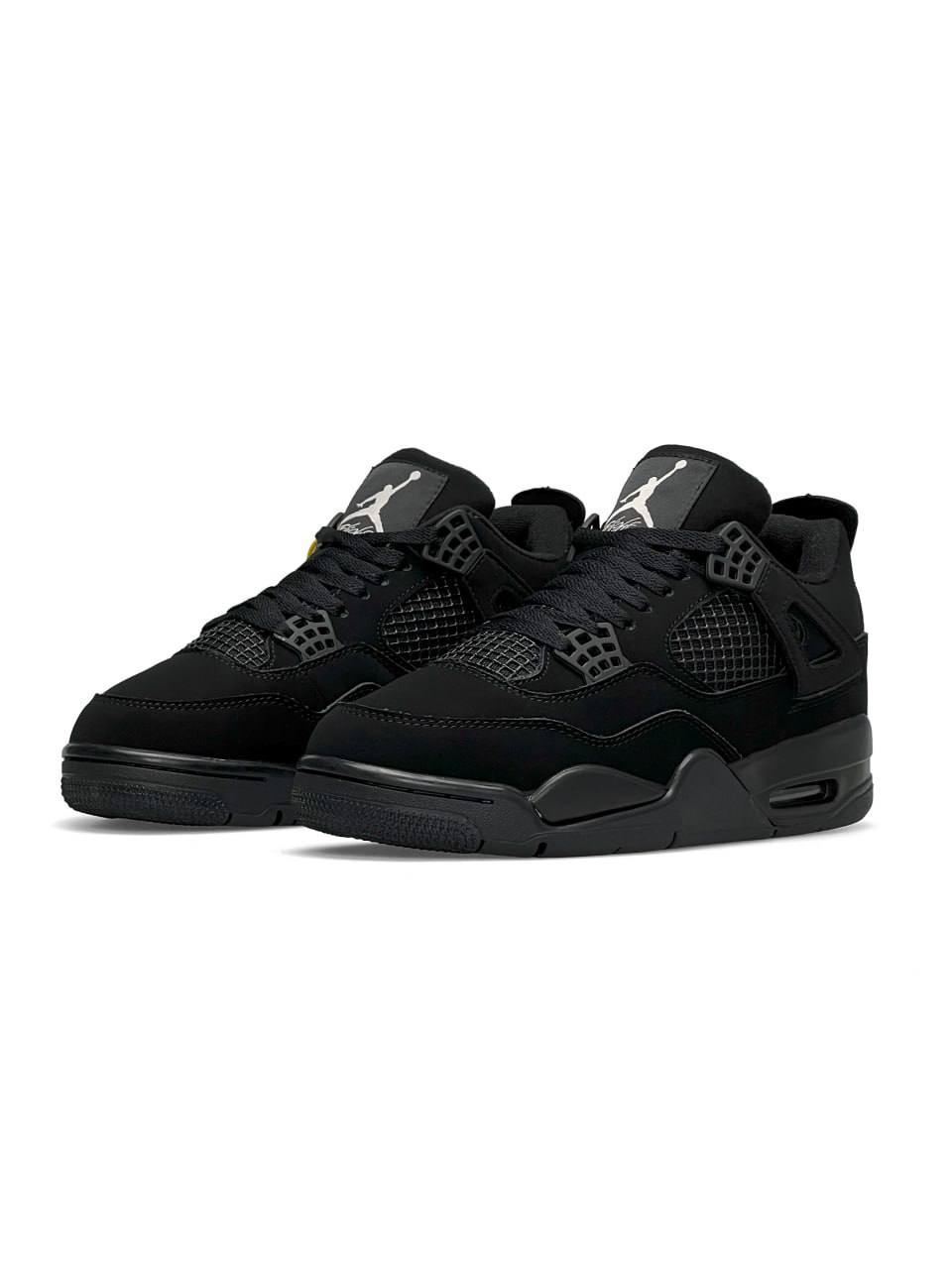 Nike Air Jordan 4 Retro All Black Matte Fur