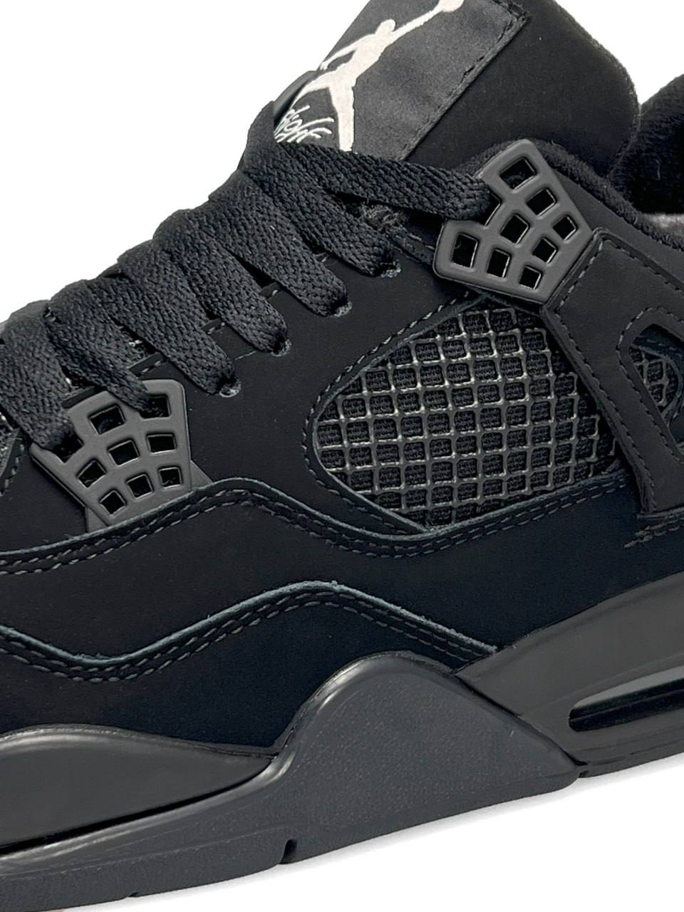 Nike Air Jordan 4 Retro All Black Matte Fur