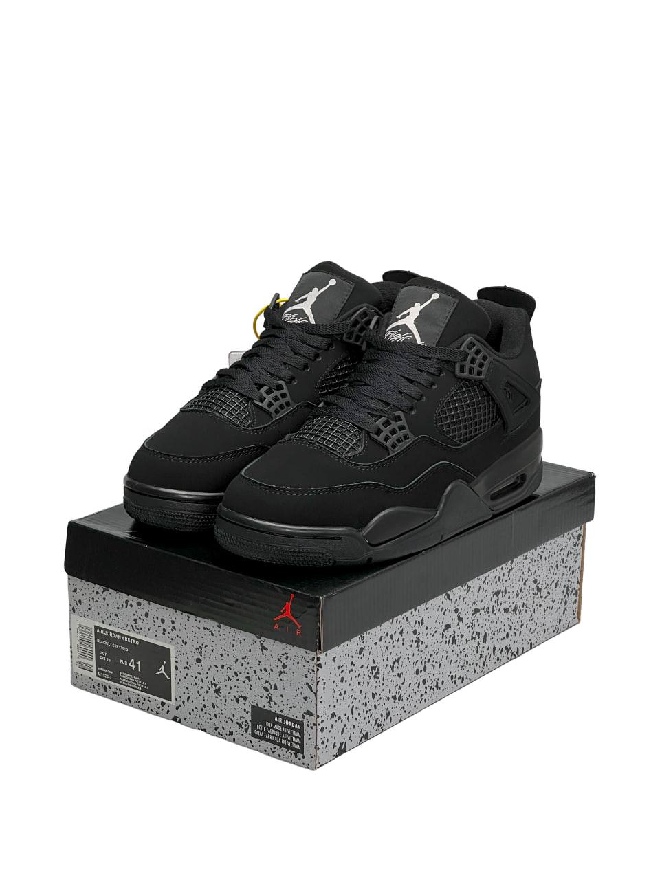 Nike Air Jordan 4 Retro All Black Matte Fur