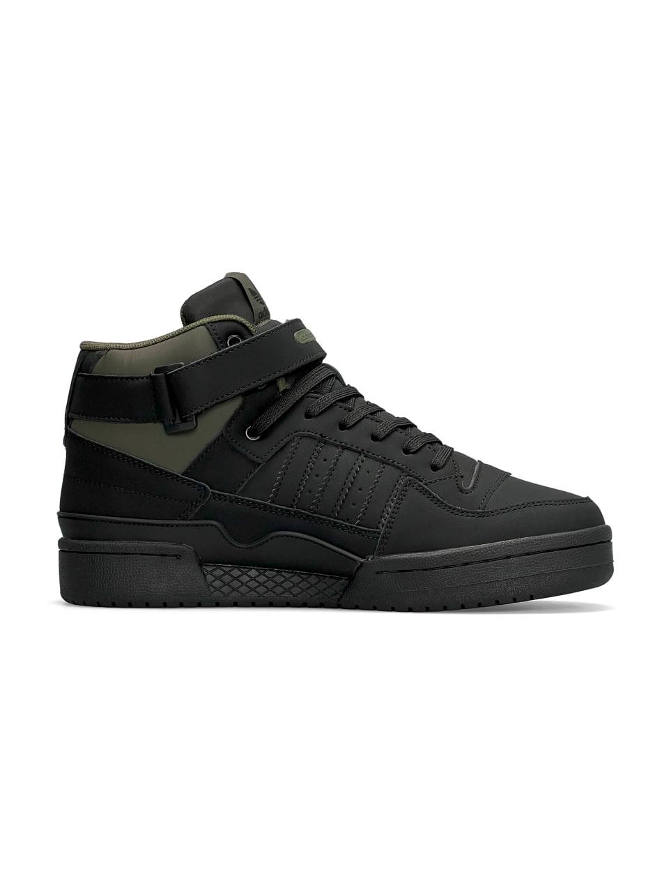 Adidas Forum High Black Matte Khaki Fur