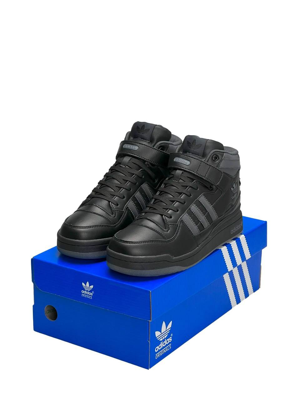 Adidas Forum High Black Grey Fur