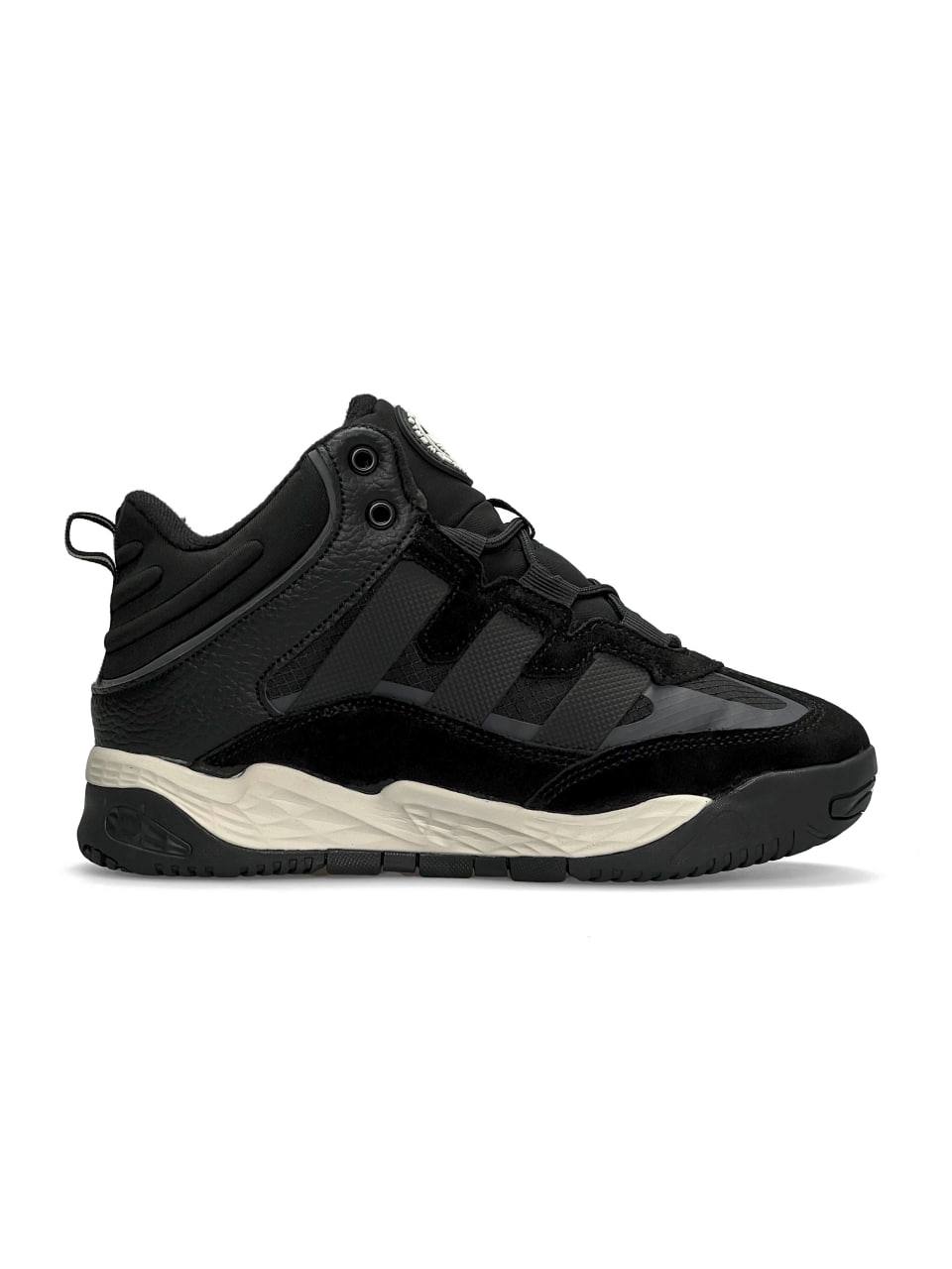 Adidas Niteball High All Black White Fur