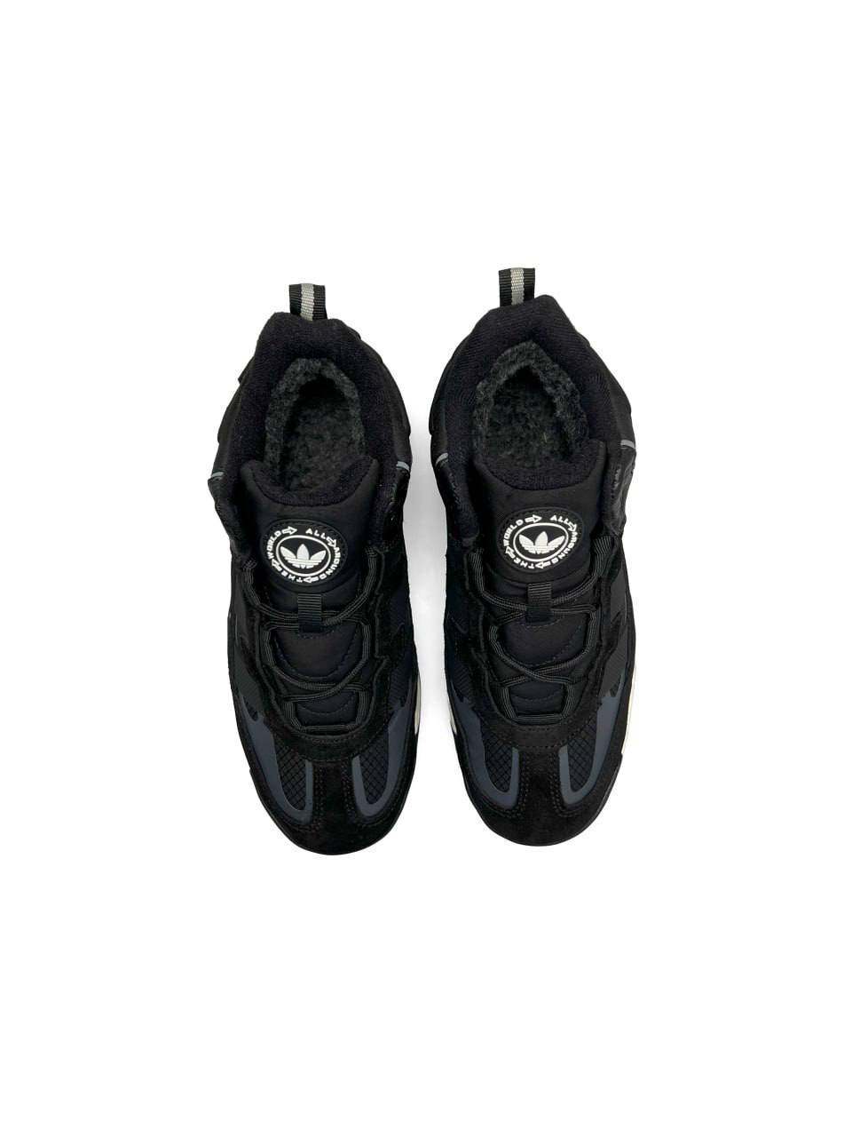 Adidas Niteball High All Black White Fur