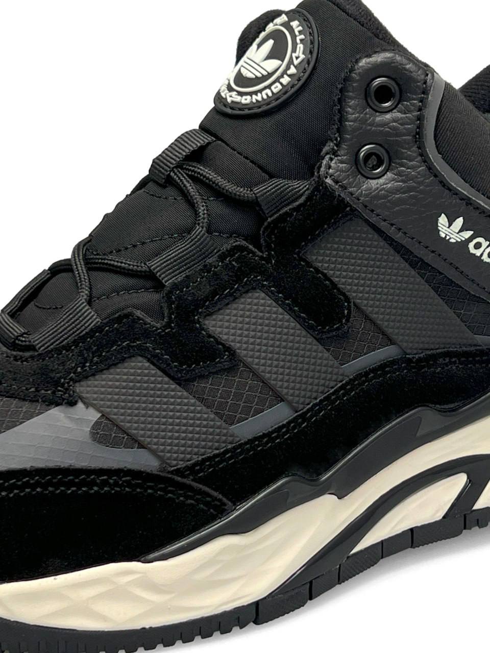 Adidas Niteball High All Black White Fur