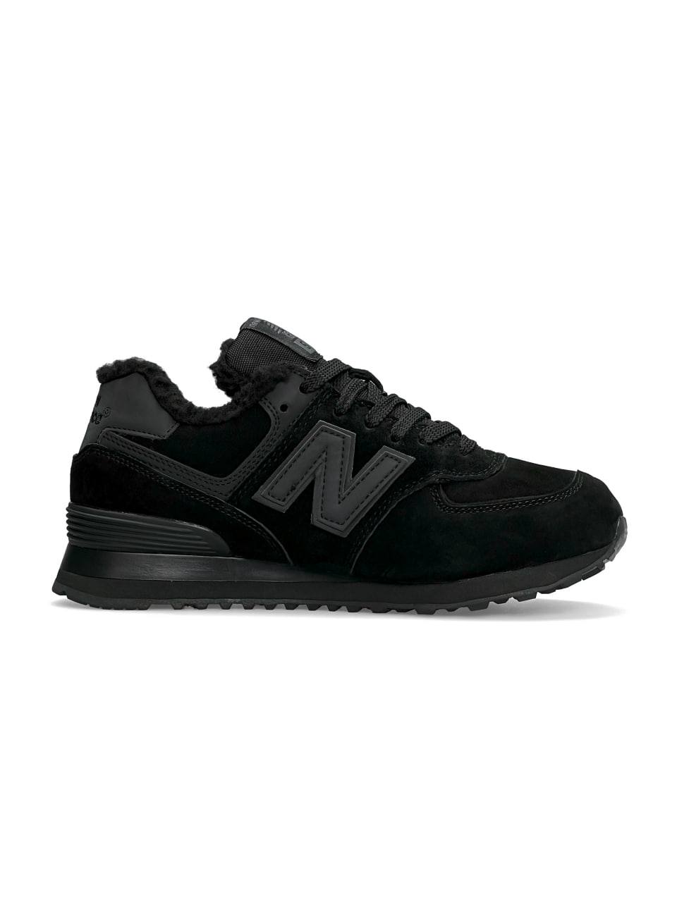 New Balance 574 All Black Fur