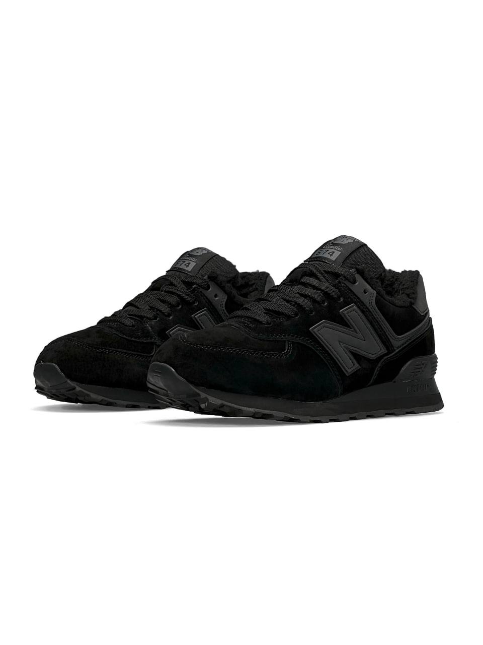 New Balance 574 All Black Fur