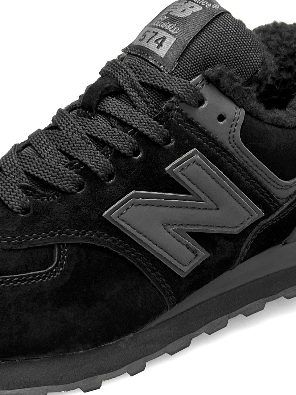 New Balance 574 All Black Fur