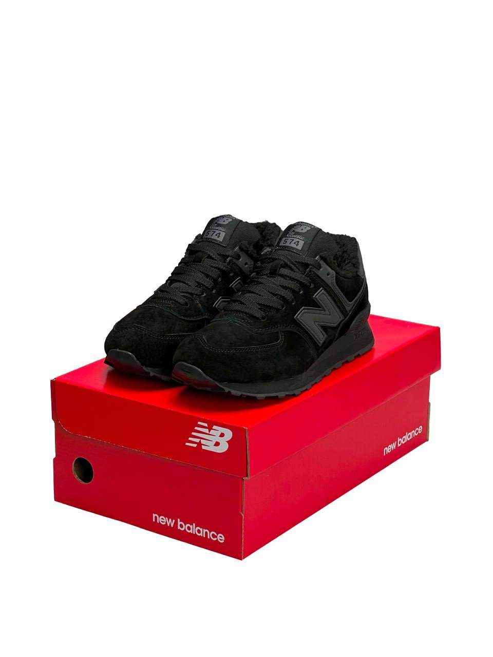 New Balance 574 All Black Fur