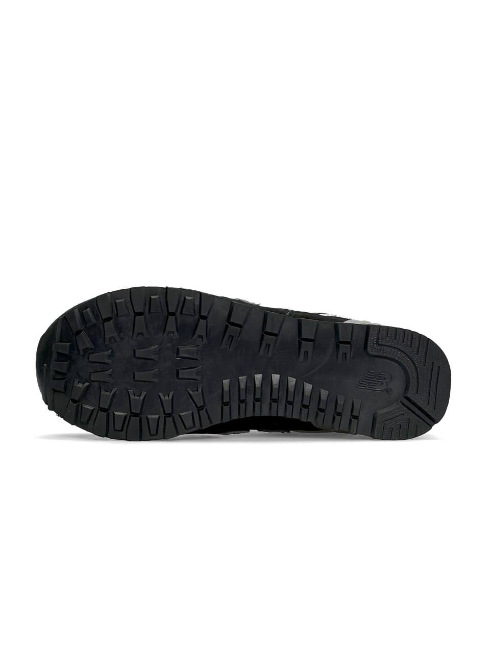 New Balance 574 All Black Gray Fur