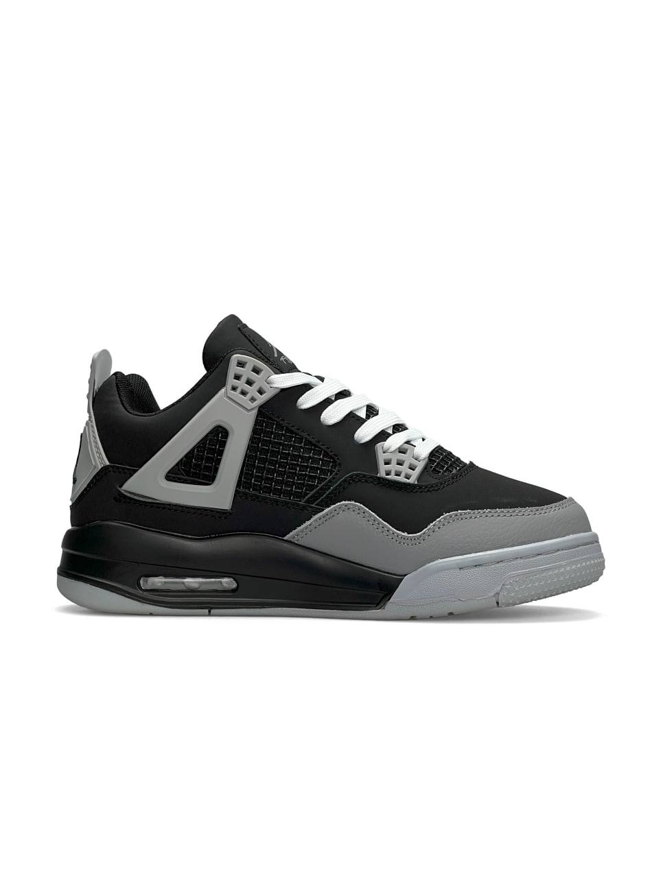 Nike Air Jordan 4 Retro Black Gray Fur