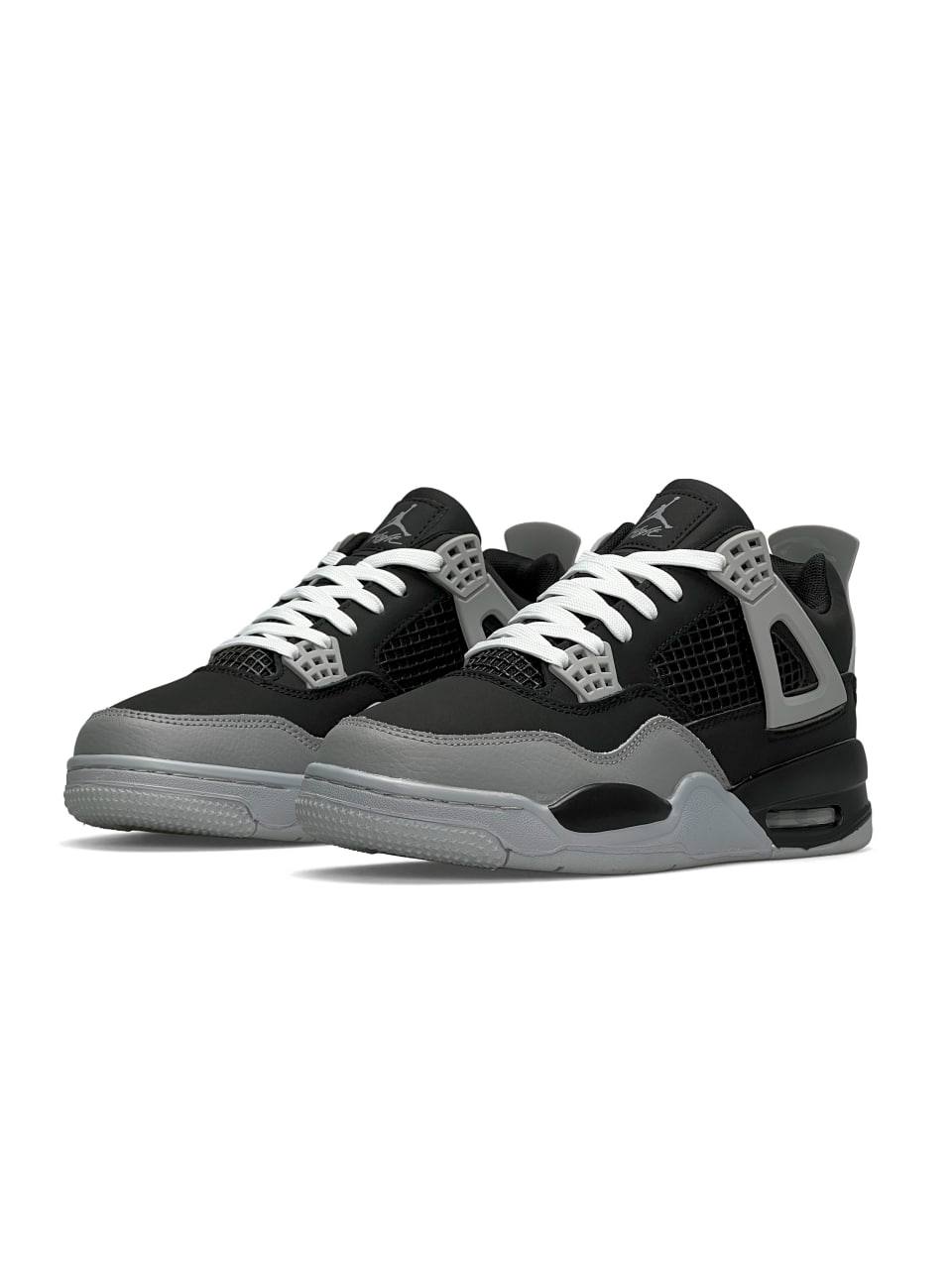 Nike Air Jordan 4 Retro Black Gray Fur