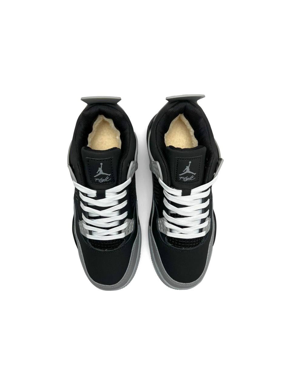 Nike Air Jordan 4 Retro Black Gray Fur