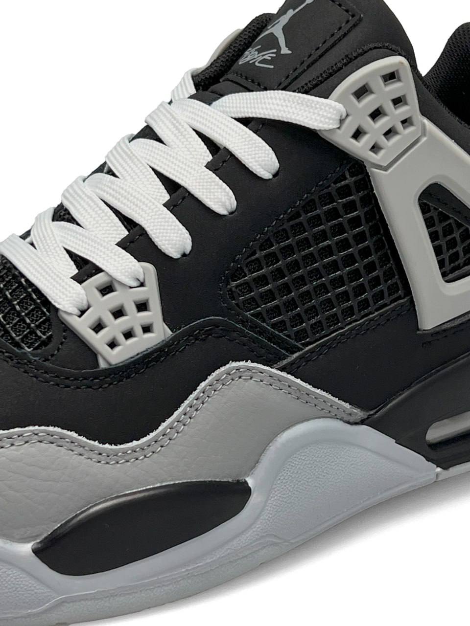 Nike Air Jordan 4 Retro Black Gray Fur