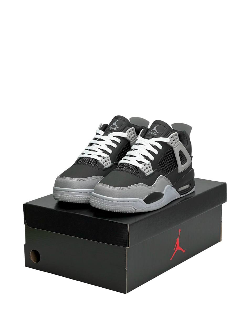 Nike Air Jordan 4 Retro Black Gray Fur