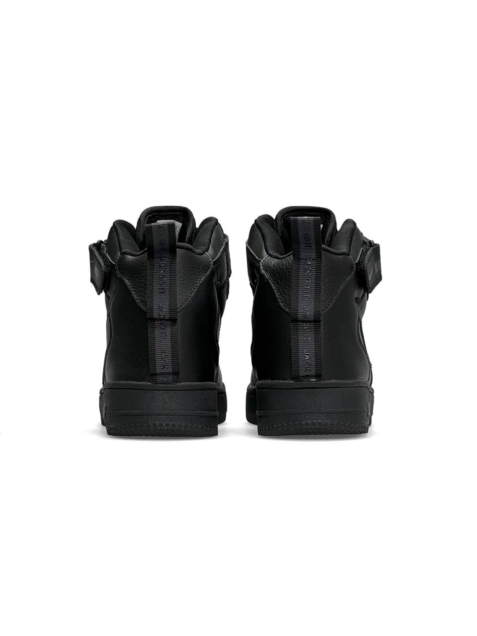Nike Air Force 1 Utility High Black Gray Fur