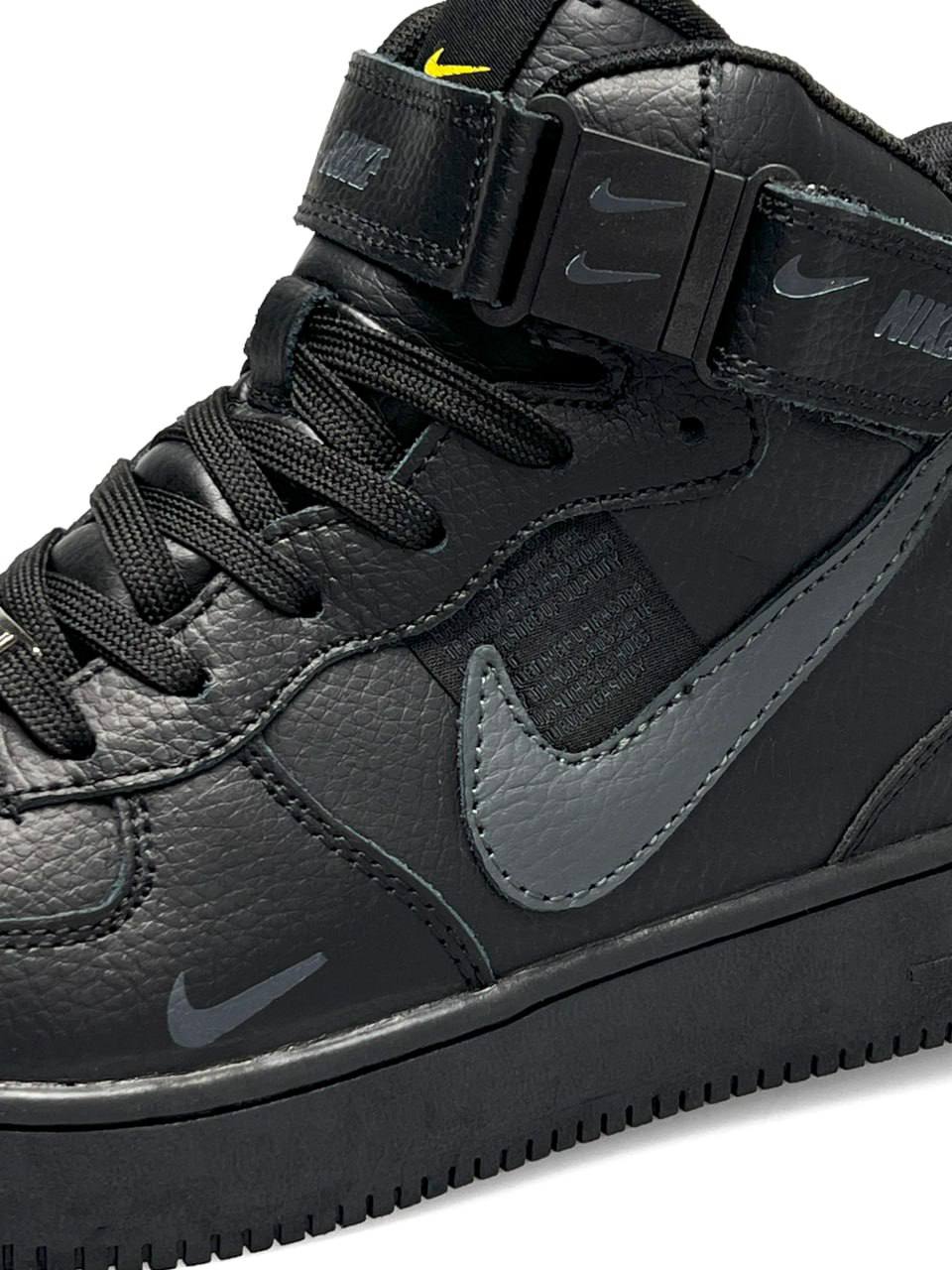 Nike Air Force 1 Utility High Black Gray Fur