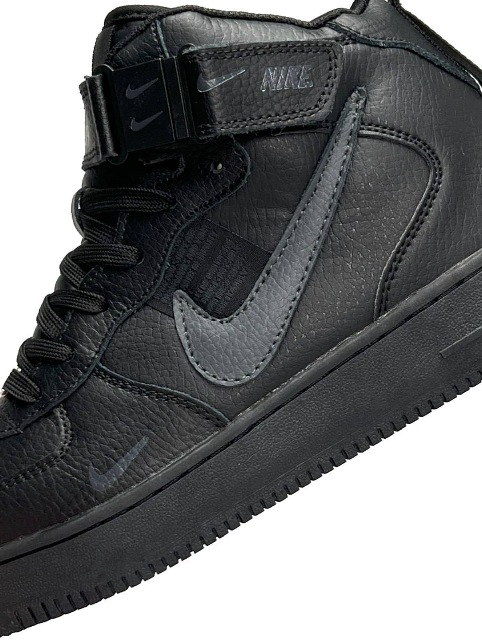 Nike Air Force 1 Utility High Black Gray Fur