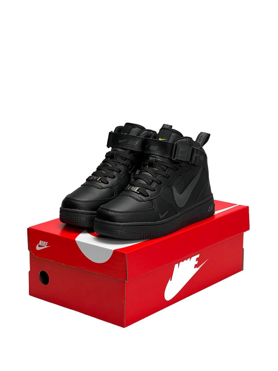 Nike Air Force 1 Utility High Black Gray Fur