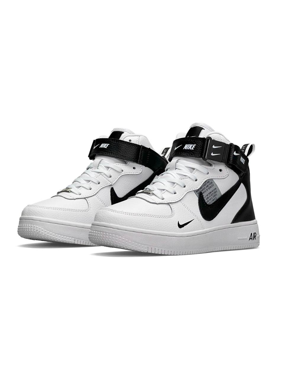 Nike Air Force 1 Utility High White Black Fur